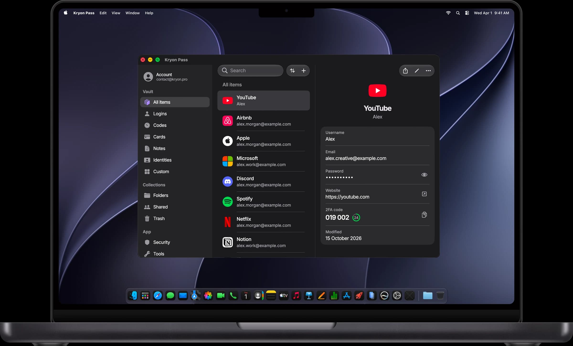 Kryon Pass-Tresor · MacBook Pro
